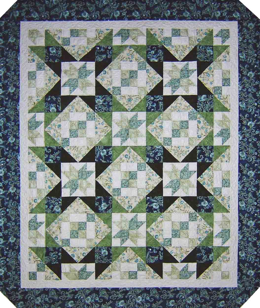 Emerald Starshine Quilt Pattern