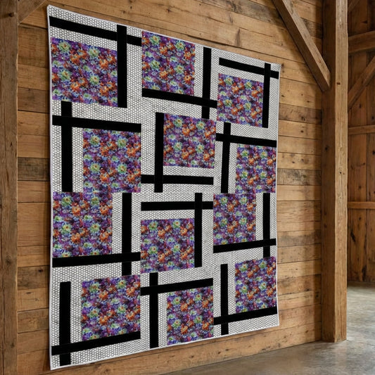Midnight Bloom Frames Quilt Pattern