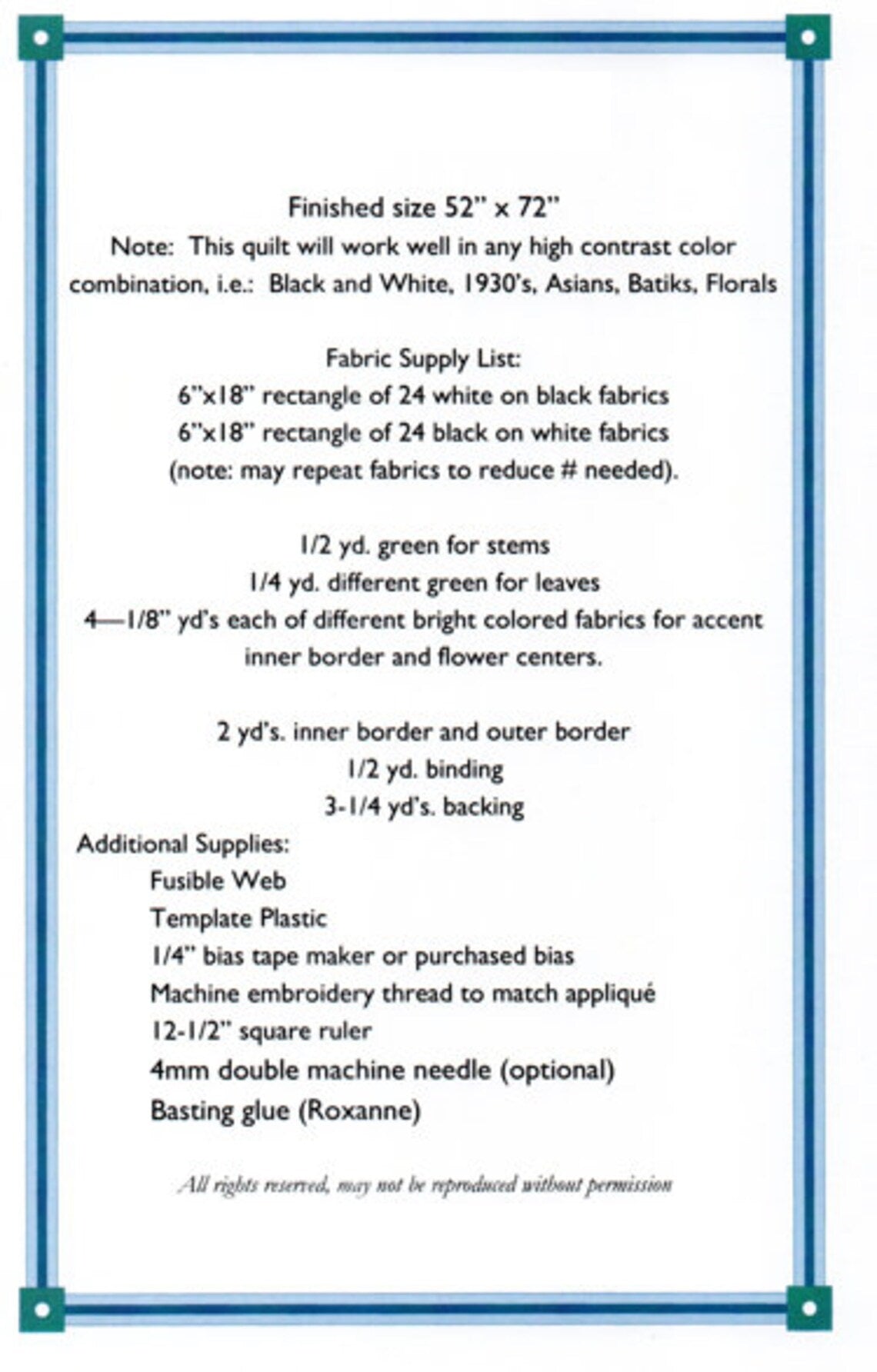 Midnight Garden Quilt Pattern